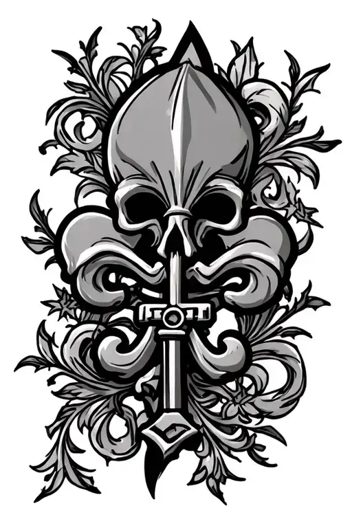 Fleur De Lis And Skeleton Key