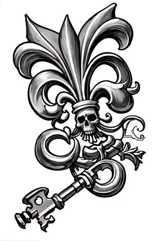 Fleur De Lis And Skeleton Key Unlocking