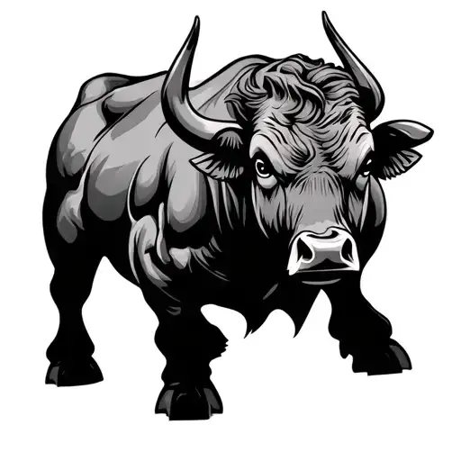 Bull In Muscle Shirt Standing