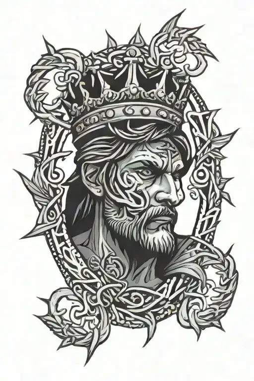 King Card Wearing Crown Of Thorns