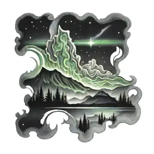 Northern Lights Galaxy Sky