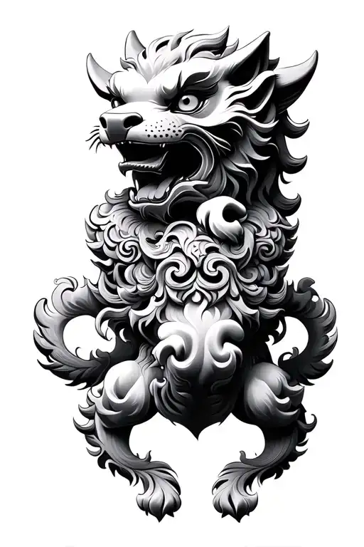 Two Foo Dog On Top Of Each Other