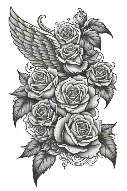 Roses And Angel Wings
