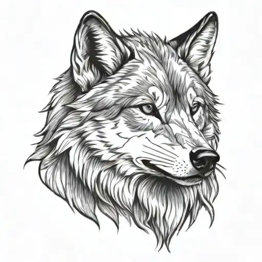 Wolf Head Tattoo Design