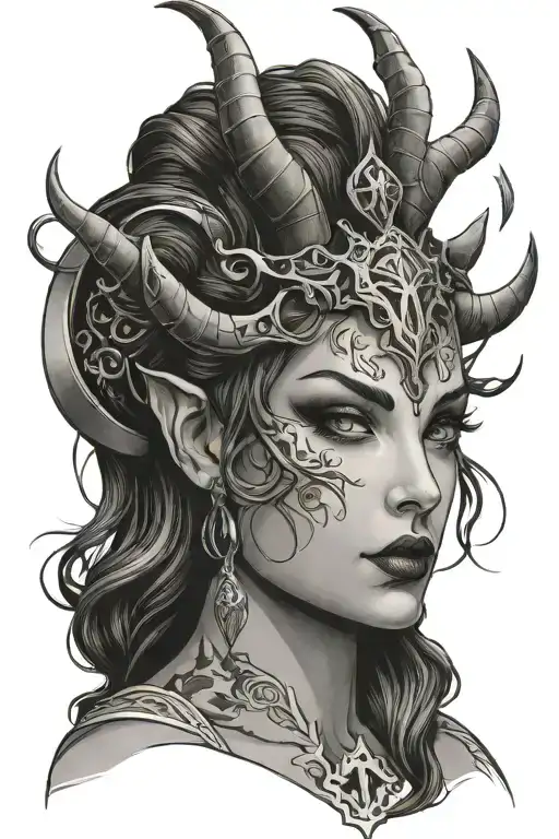 Gothic Taurus Woman Face