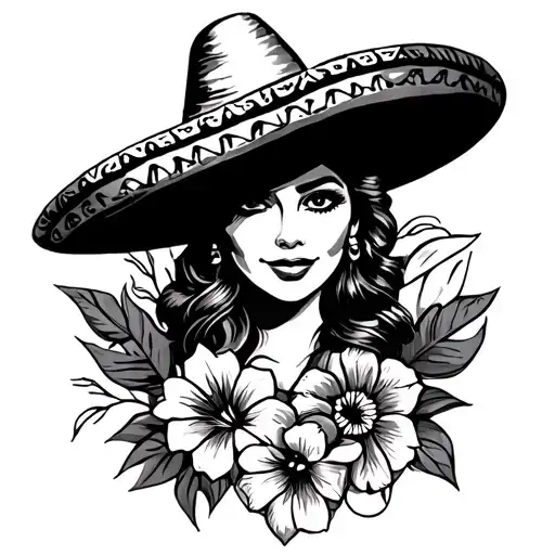 A Mexican And Puerto Rican Themed Half Sleeve Add A Sombrero And Flowers No Face