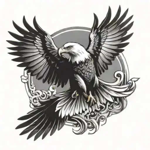 Eagle And Crow Trying To Attack An Eagle Soaring