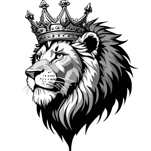Lion Wearing A Crown To Fit On Chest