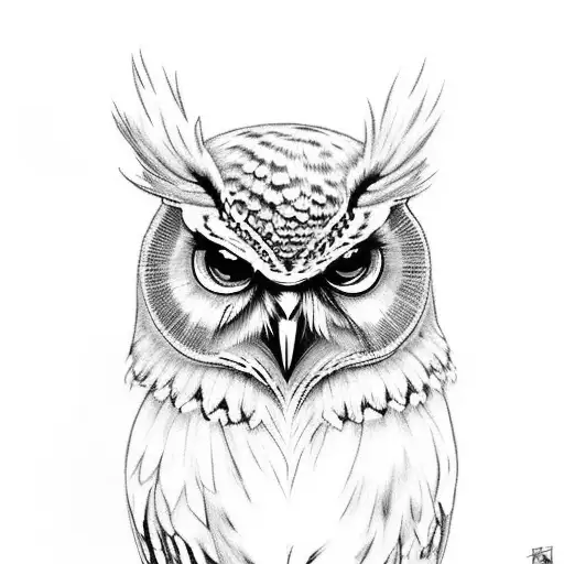 Owl On Top Of Day Of The Dead Skull