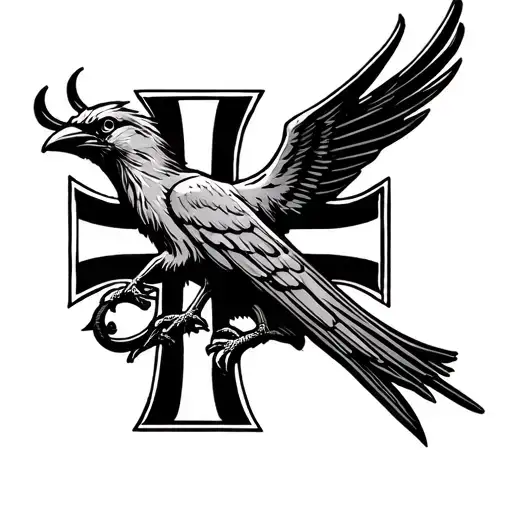 St George's Cross With A Throstle Bird