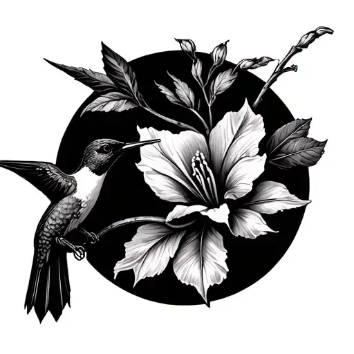 Bleeding Hearts Flower With Humming Bird