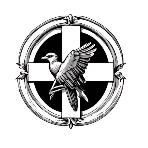 St George's Cross With A Wba Throstle Bird