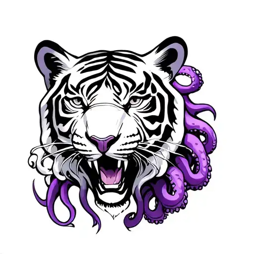 Purple Tiger With Tentacles