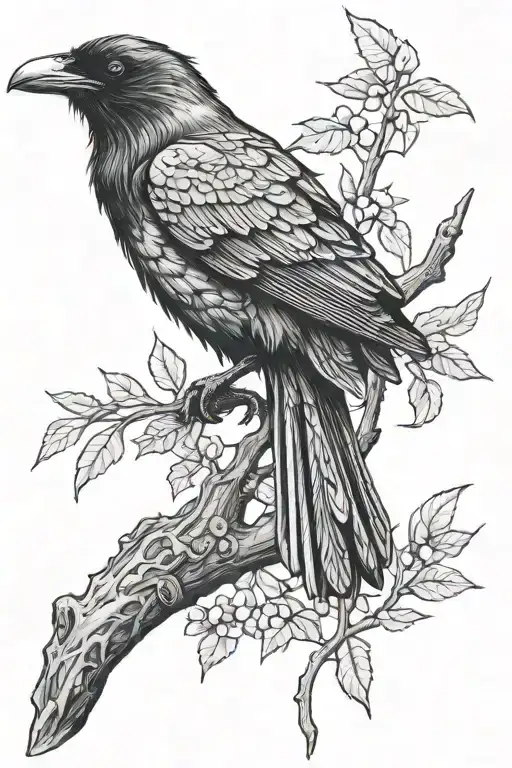 Raven On A Branch