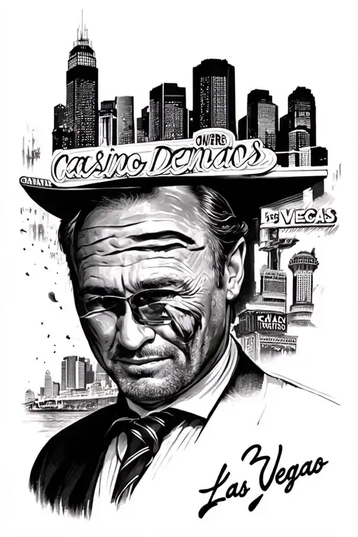 Las Vegas Skyline With Casino Movie Scene Robert Deniro