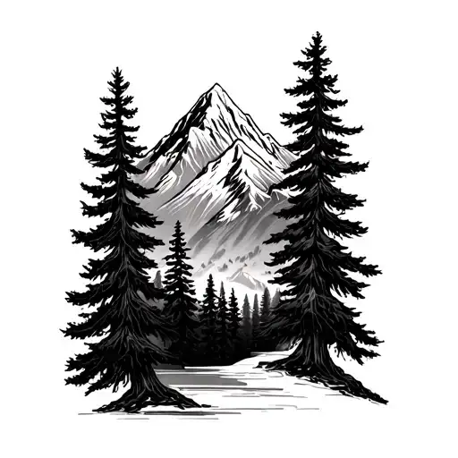 Mountain And Trees Forearm