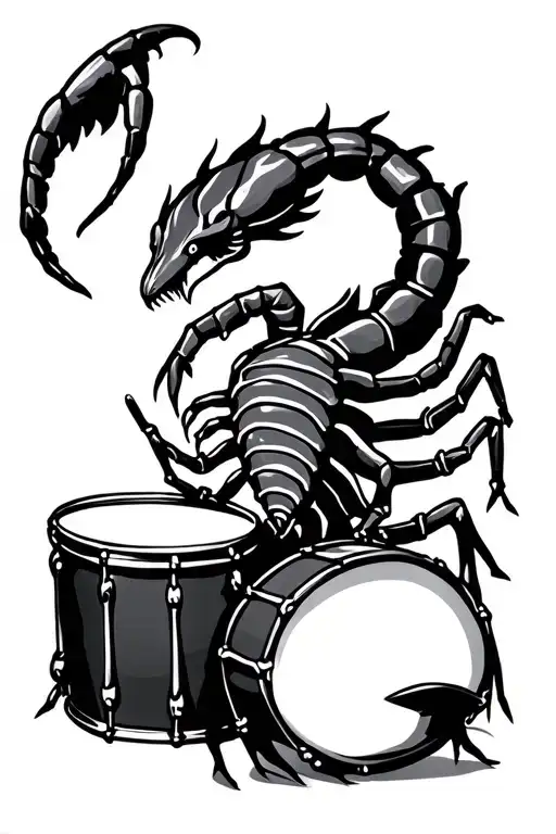 Scorpion Playing Drums