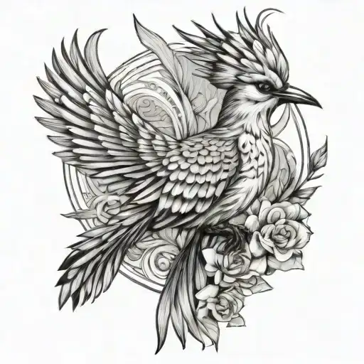 Phoenix Hoopoe Fine Lines Without Flower
