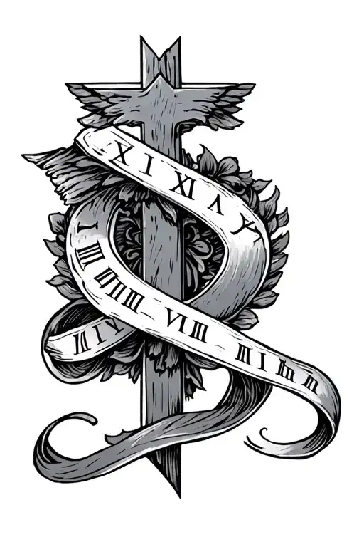 Writing With Roman Numerals And A Cross