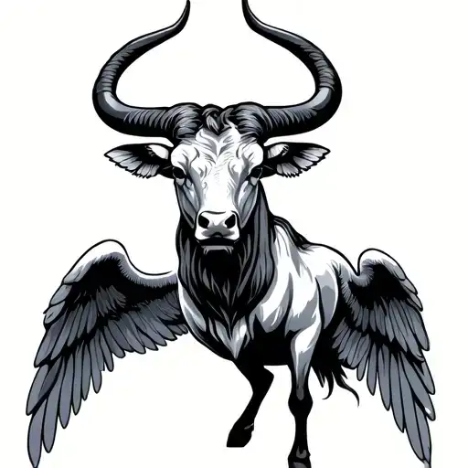 Zodiac Sign Taurus With Wings