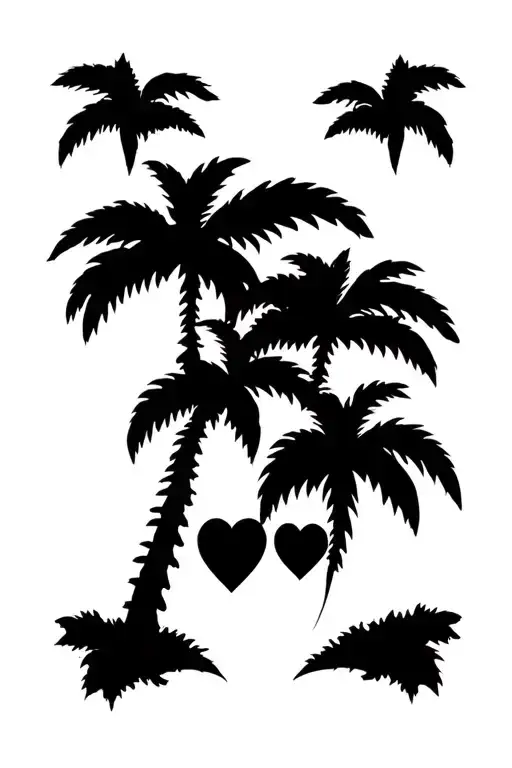 Palm Tree Heart Family