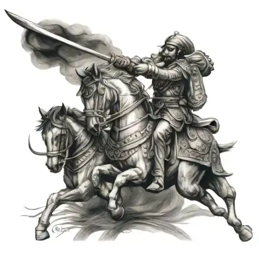 Maharana Pratap Weilding A Sword