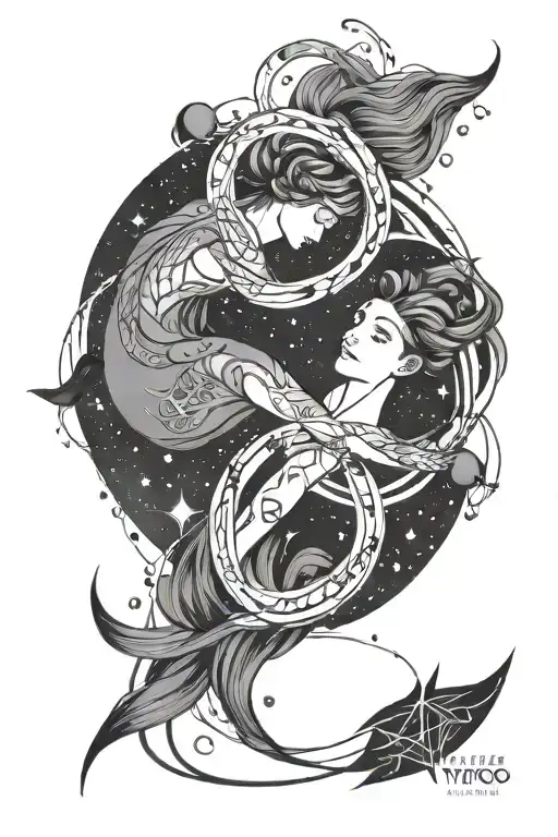 Aquarius & Virgo Constellation Intertwined