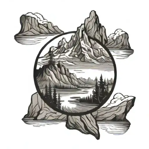 Mountain Landscape River Flowing