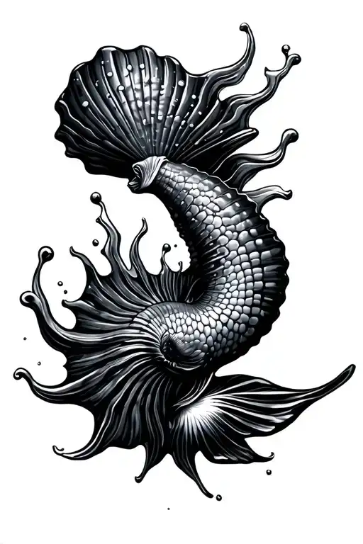 Ocean Shells Mermaid Swimming