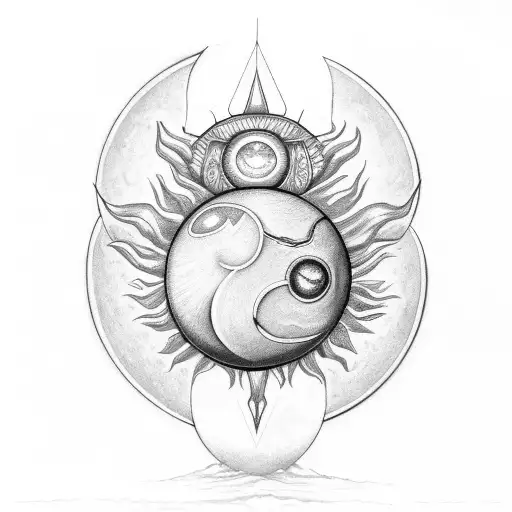 Scarab With Sun And Moon On The Shell