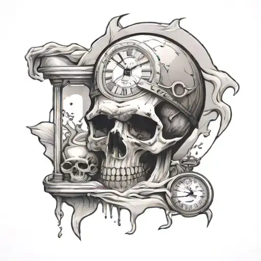 Skull And Sand Clock