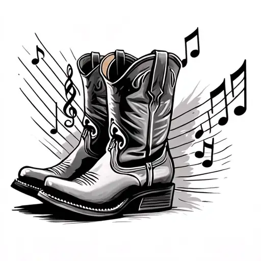 Cowboy Boot Music Notes