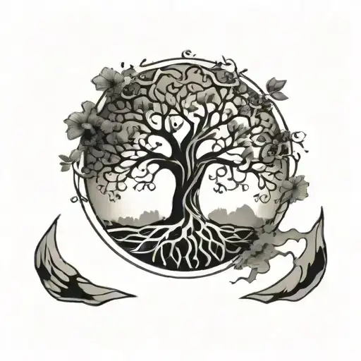 Tree Of Life In A Broken Circle