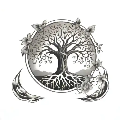 Tree Of Life In A Broken Circle