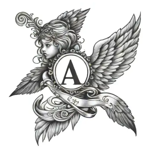 Angel Baby Wings With The Initials Ajl