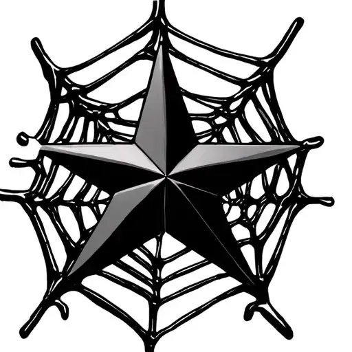 Black Star In The Middle Of A Spider Net