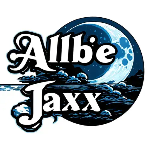 The Name Albie Jaxx With A Blue Moon And Clouds
