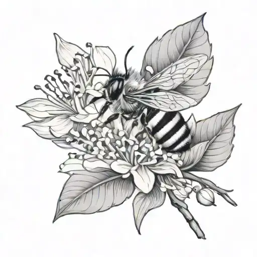 Simple Bee On Blossom