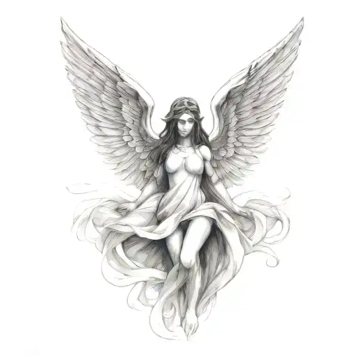 Female Guardian Angel With A Blurred Face