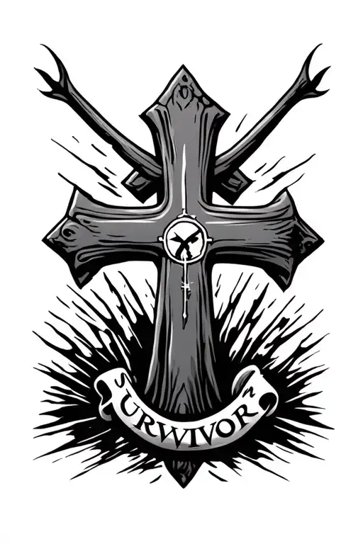 A Cross With The Word Survivor Under It