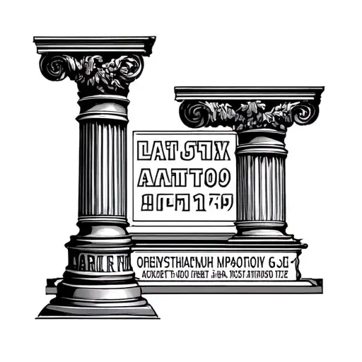 Greek Column With Date 1949 Incorporated In Roman Numbers