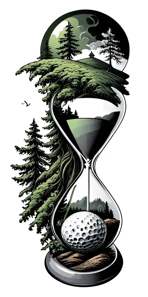 Forest And Family And Hour Glass And Infinity And Golf Green