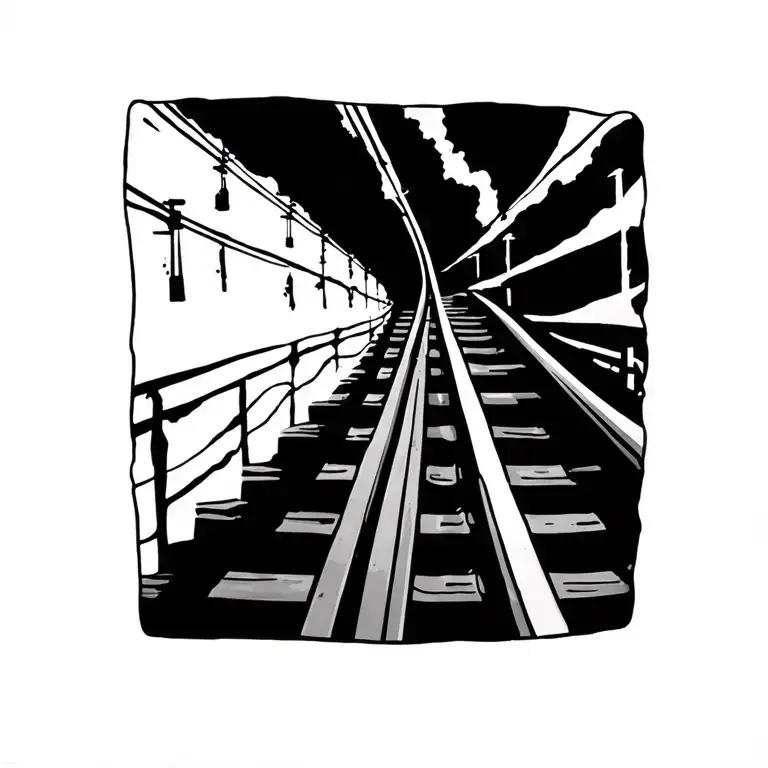 Coverup A Telephone Wire And A Railroad Track