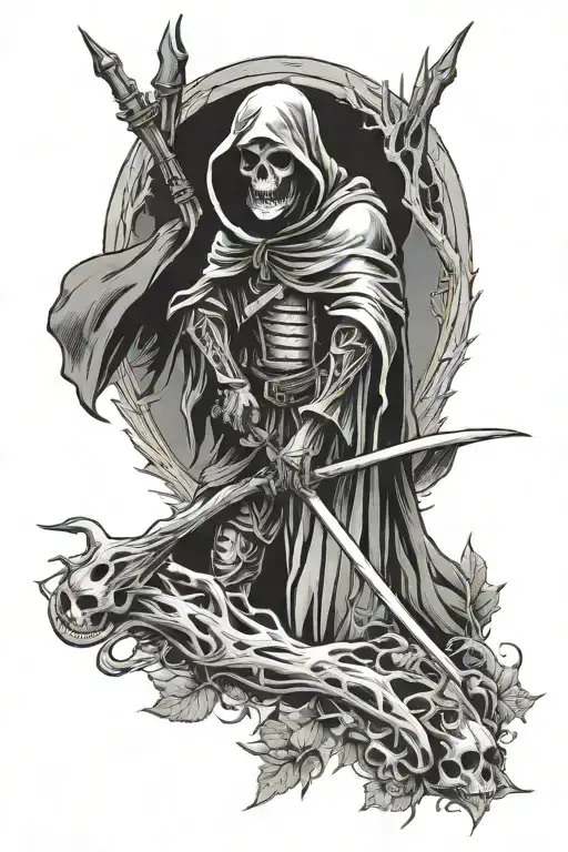 Grim Reaper Bow Hunting Scene