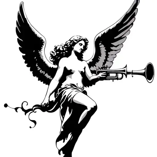 Angel With Trumpet Blowing