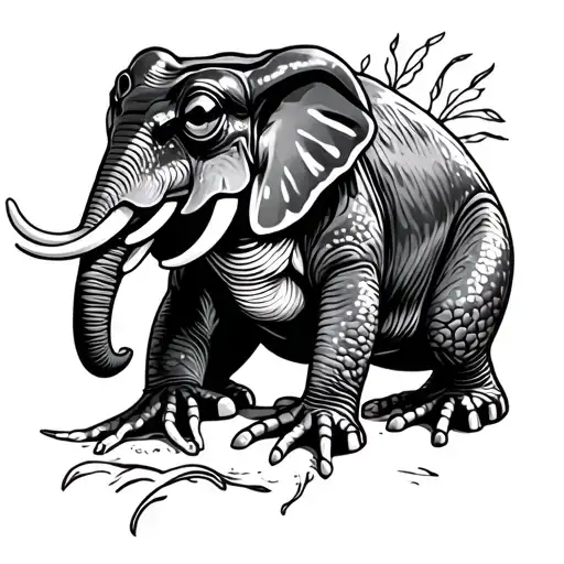 Frog And Elephant Surrounded