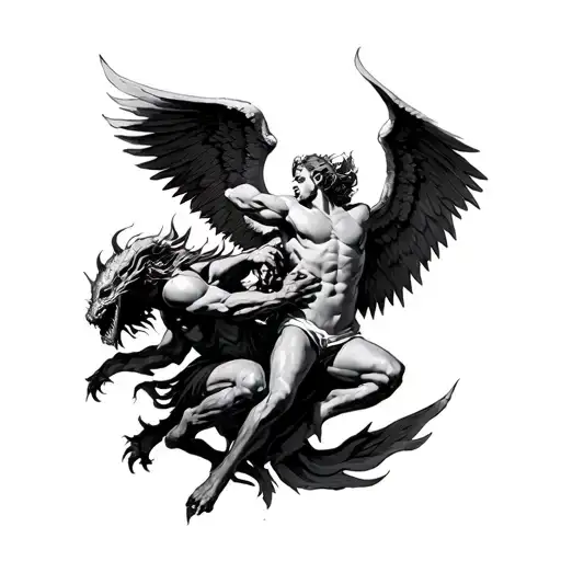 Arch Angel Fighting Demon