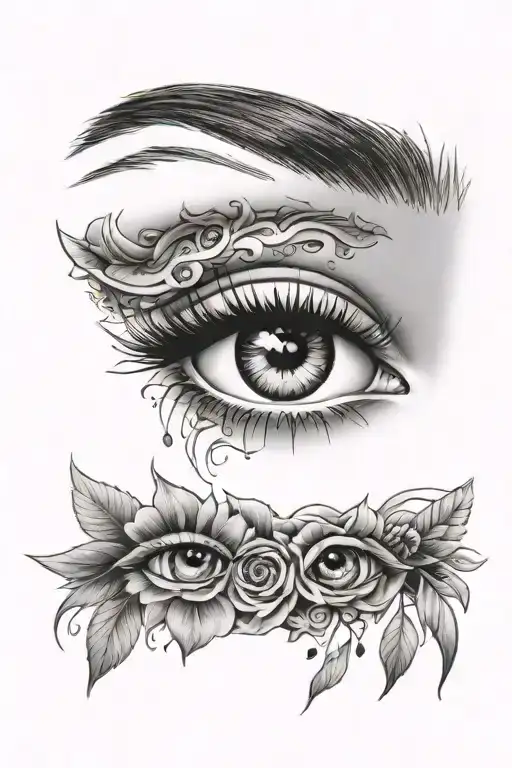 Girl's Eyes On The Background