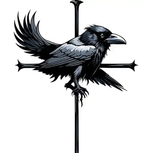 Raven With A Cross