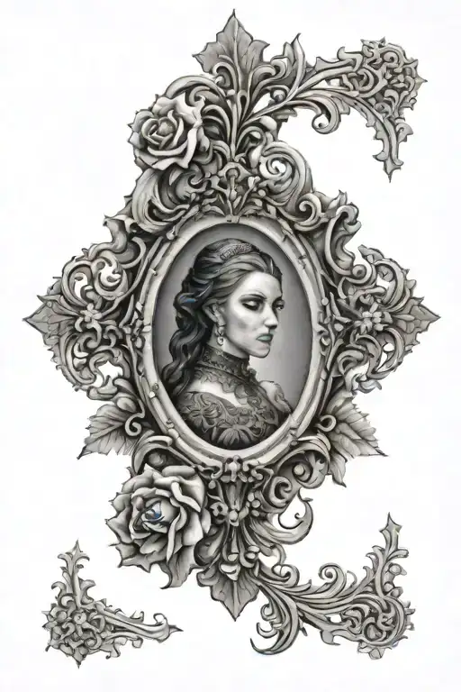 Gothic Frame In The Background